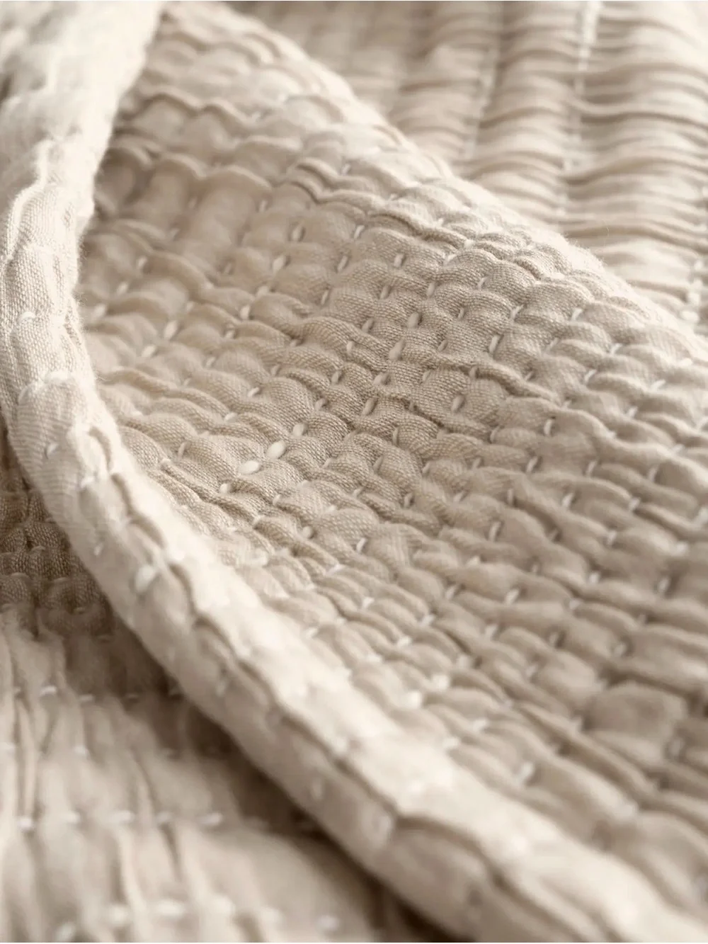 Quince Organic Cotton Channel Stitch Shams in Sand Standard/Queen 30